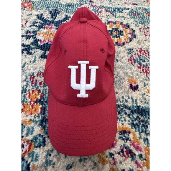 Top of the World Men's Fitted Hat Red IU Indiana Hoosiers Embroidered Logo - Picture 1 of 5